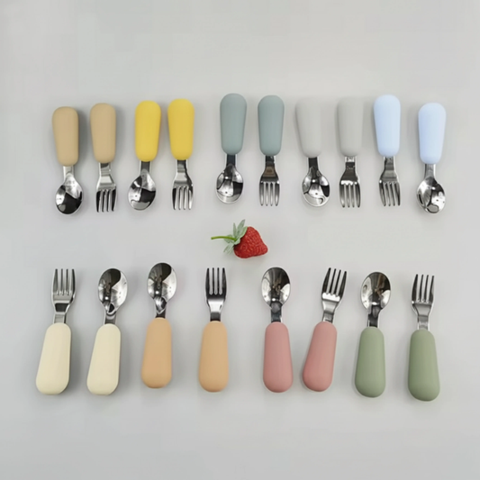 Kit Couverts Bébé Ergonomiques en Silicone et Acier Shipping Revolution