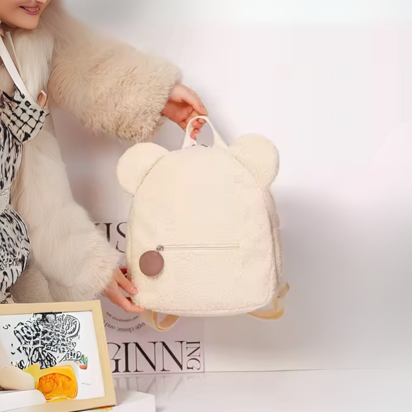 Mini Sac à Dos Teddy Doux en Sherpa