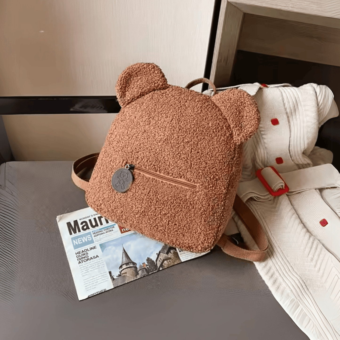 Mini Sac à Dos Teddy Doux en Sherpa