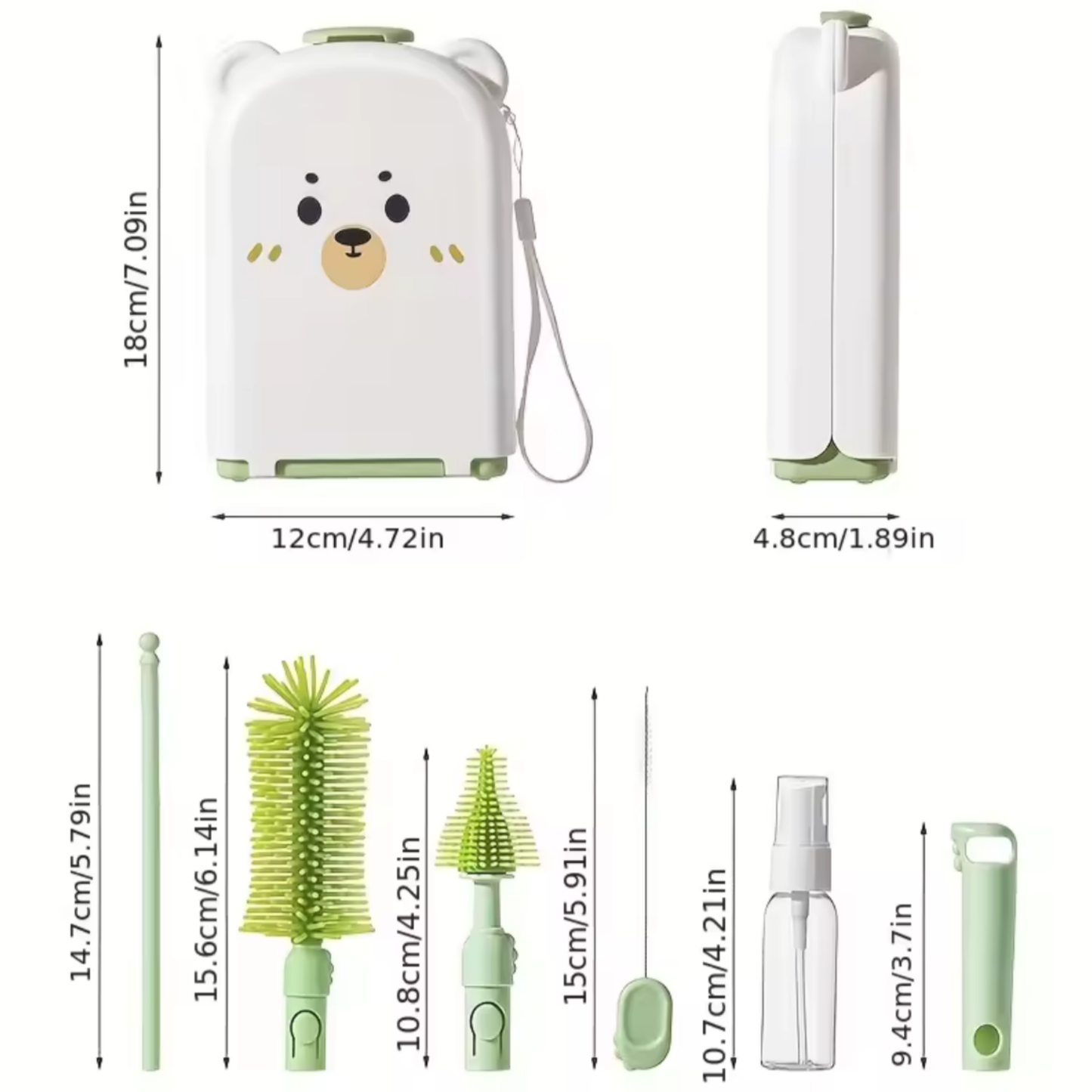 Égouttoir à Biberons de Voyage Portable - Kit de Nettoyage