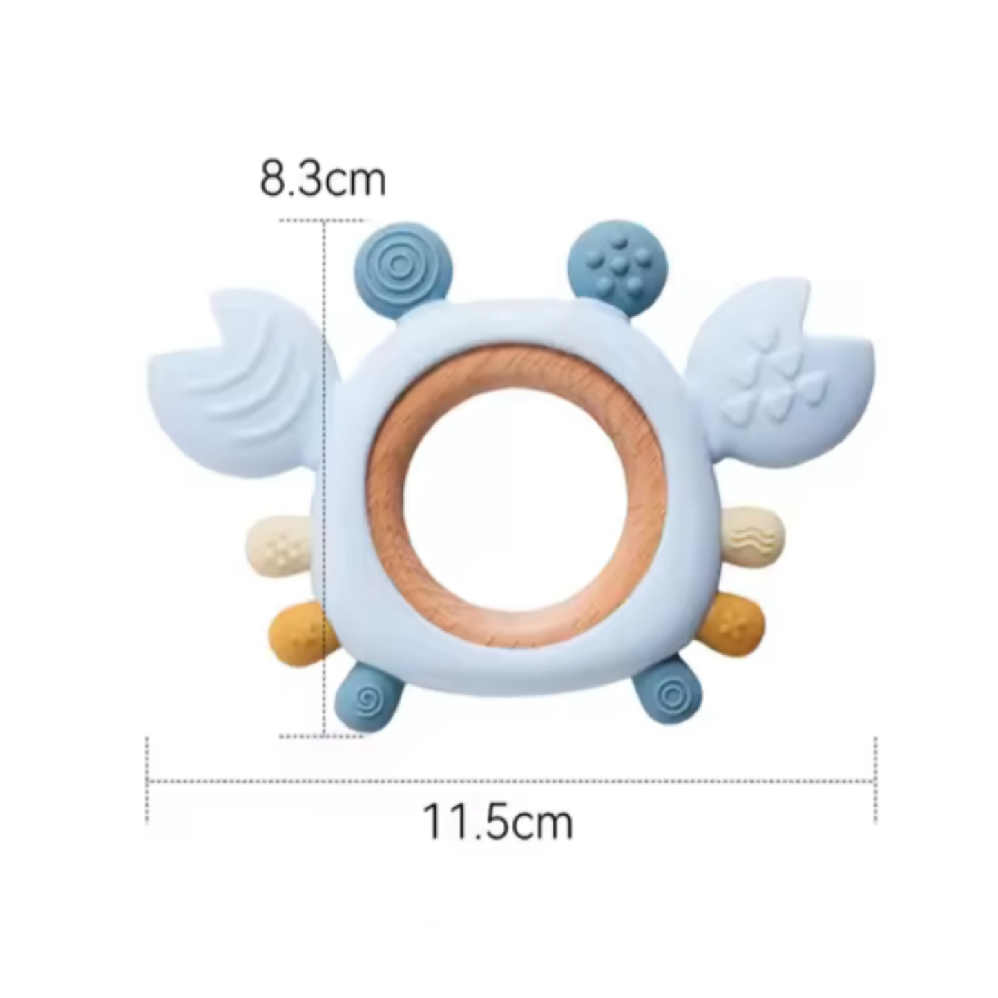 Anneau de Dentition 2-en-1 en Silicone & Bois - Crabe Malicieux Shipping Revolution