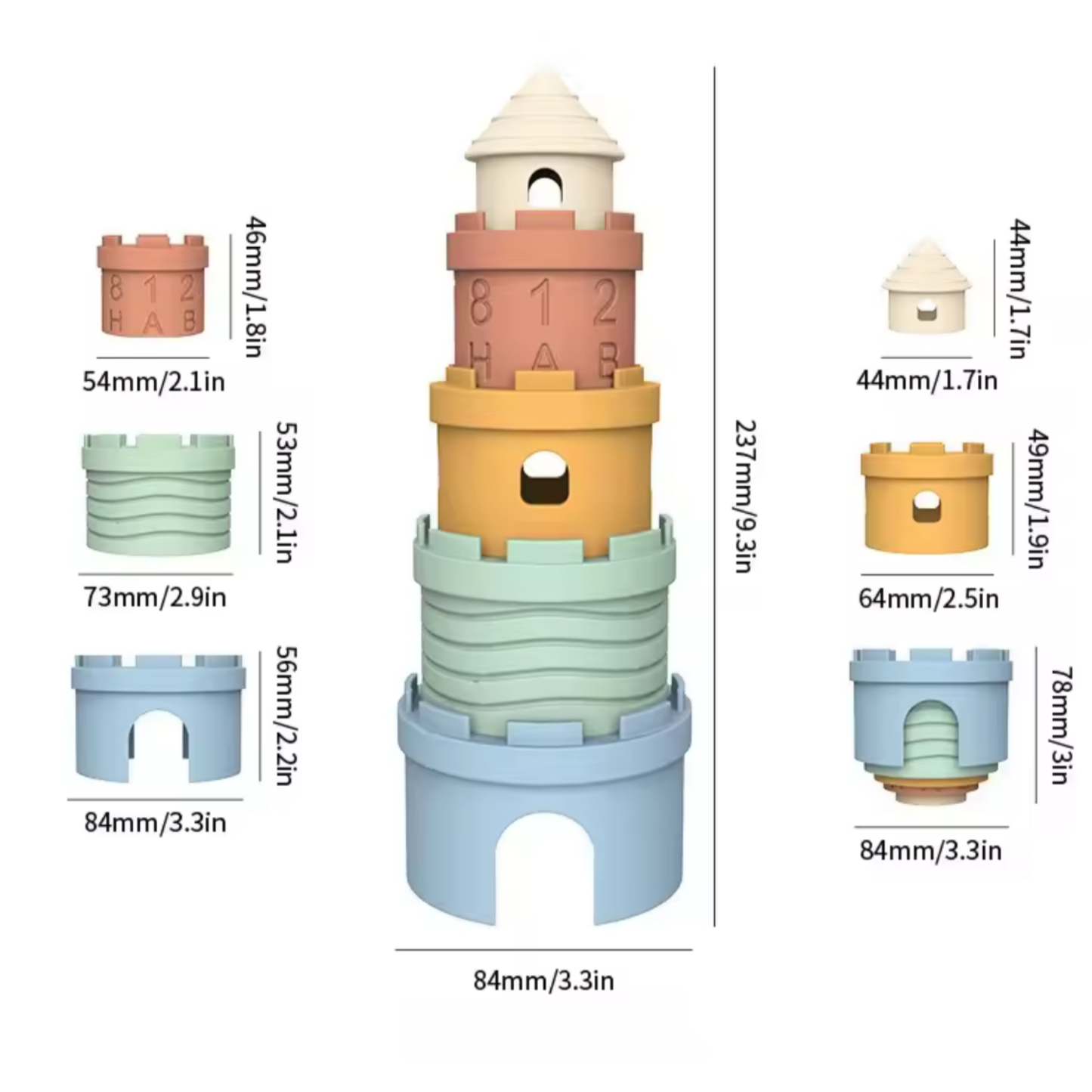 Gobelets Empilables en Silicone - Château Magique