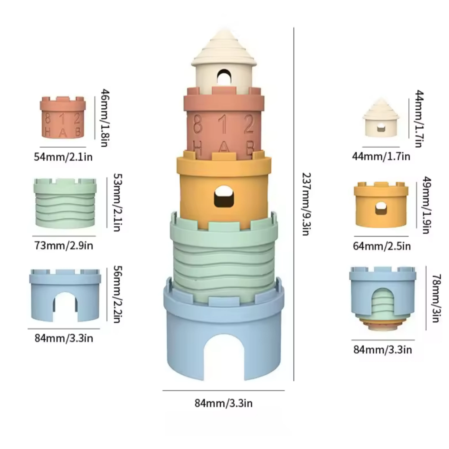 Gobelets Empilables en Silicone - Château Magique Shipping Revolution