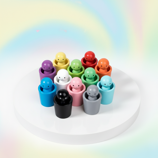 Jeu de Tri des Couleurs Montessori - Figurines & Coupelles
