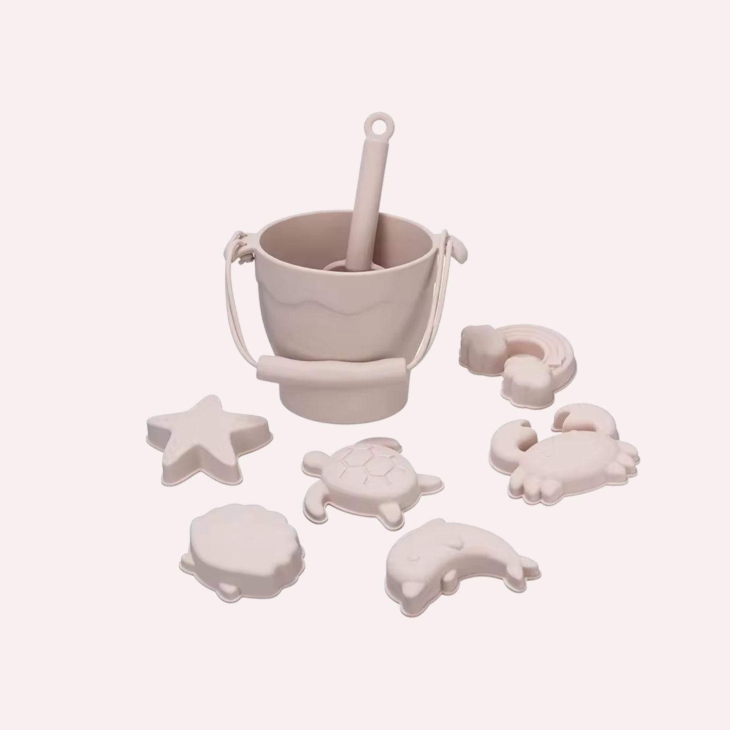 Kit de Plage en Silicone - Seau et Moules d'Animaux