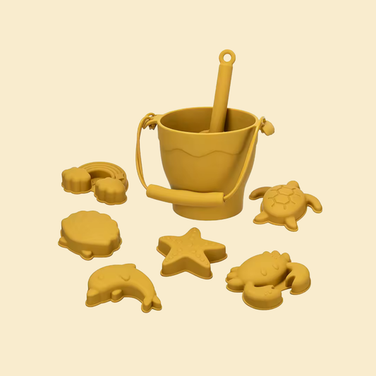 Kit de Plage en Silicone - Seau et Moules d'Animaux