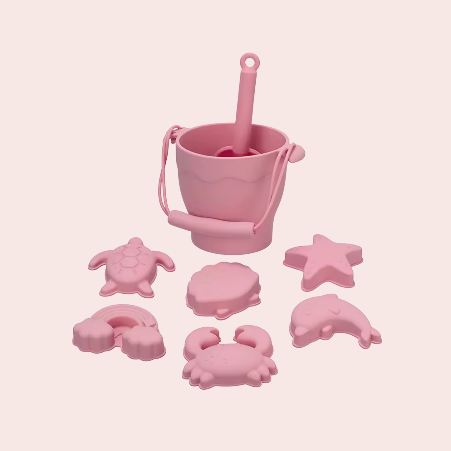 Kit de Plage en Silicone - Seau et Moules d'Animaux
