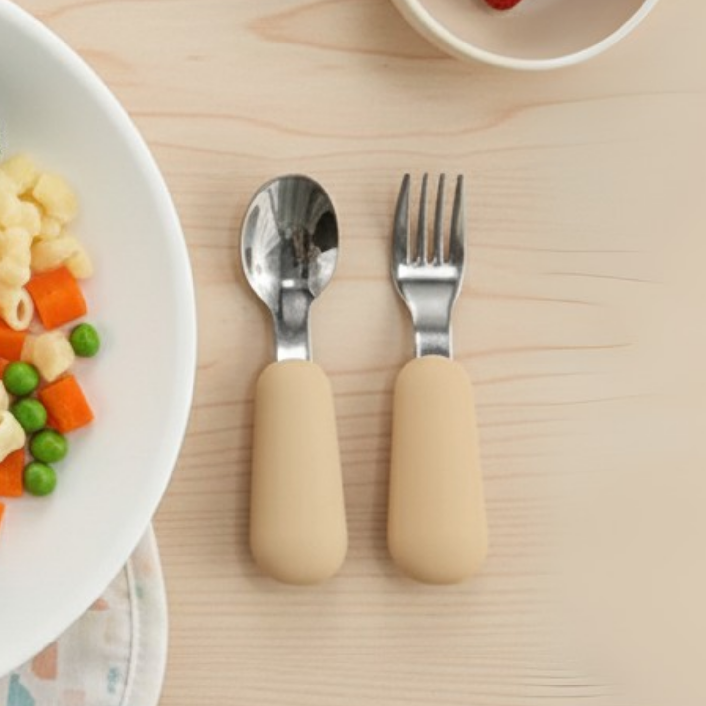 Kit Couverts Bébé Ergonomiques en Silicone et Acier