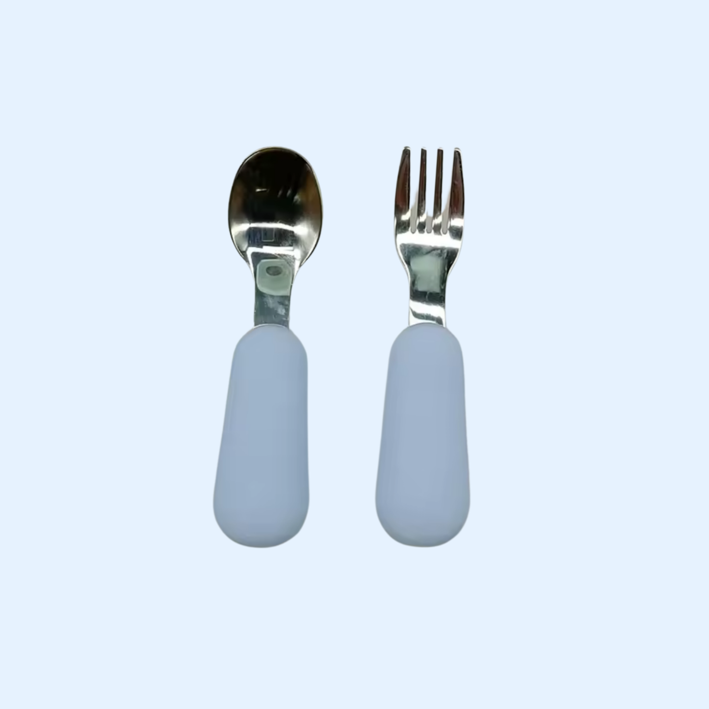Kit Couverts Bébé Ergonomiques en Silicone et Acier