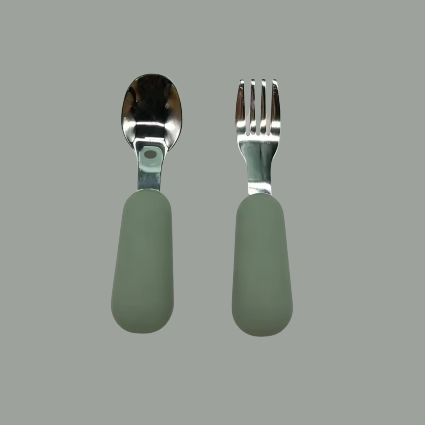 Kit Couverts Bébé Ergonomiques en Silicone et Acier