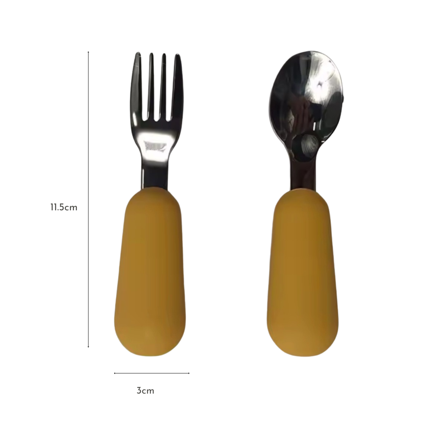 Kit Couverts Bébé Ergonomiques en Silicone et Acier