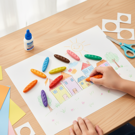 Crayons de Cire Naturelle Ergonomiques