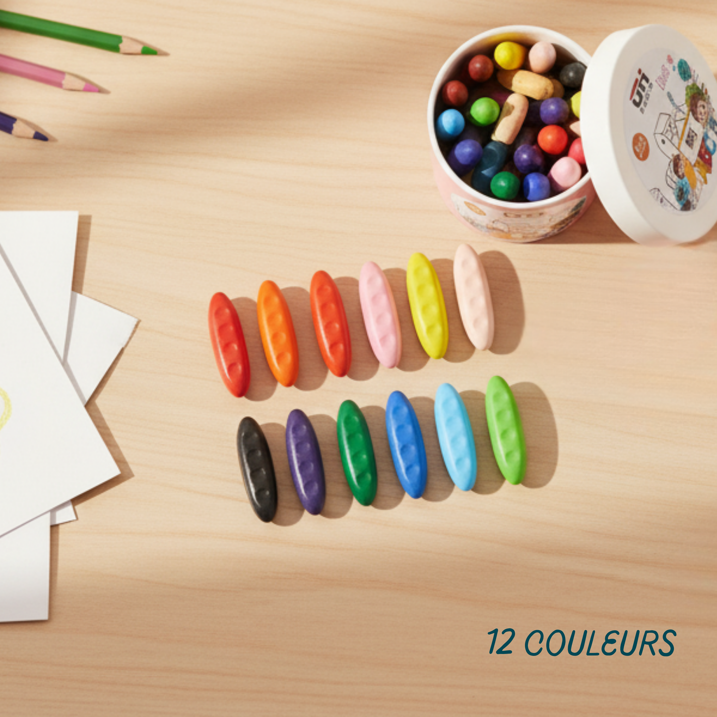 Crayons de Cire Naturelle Ergonomiques