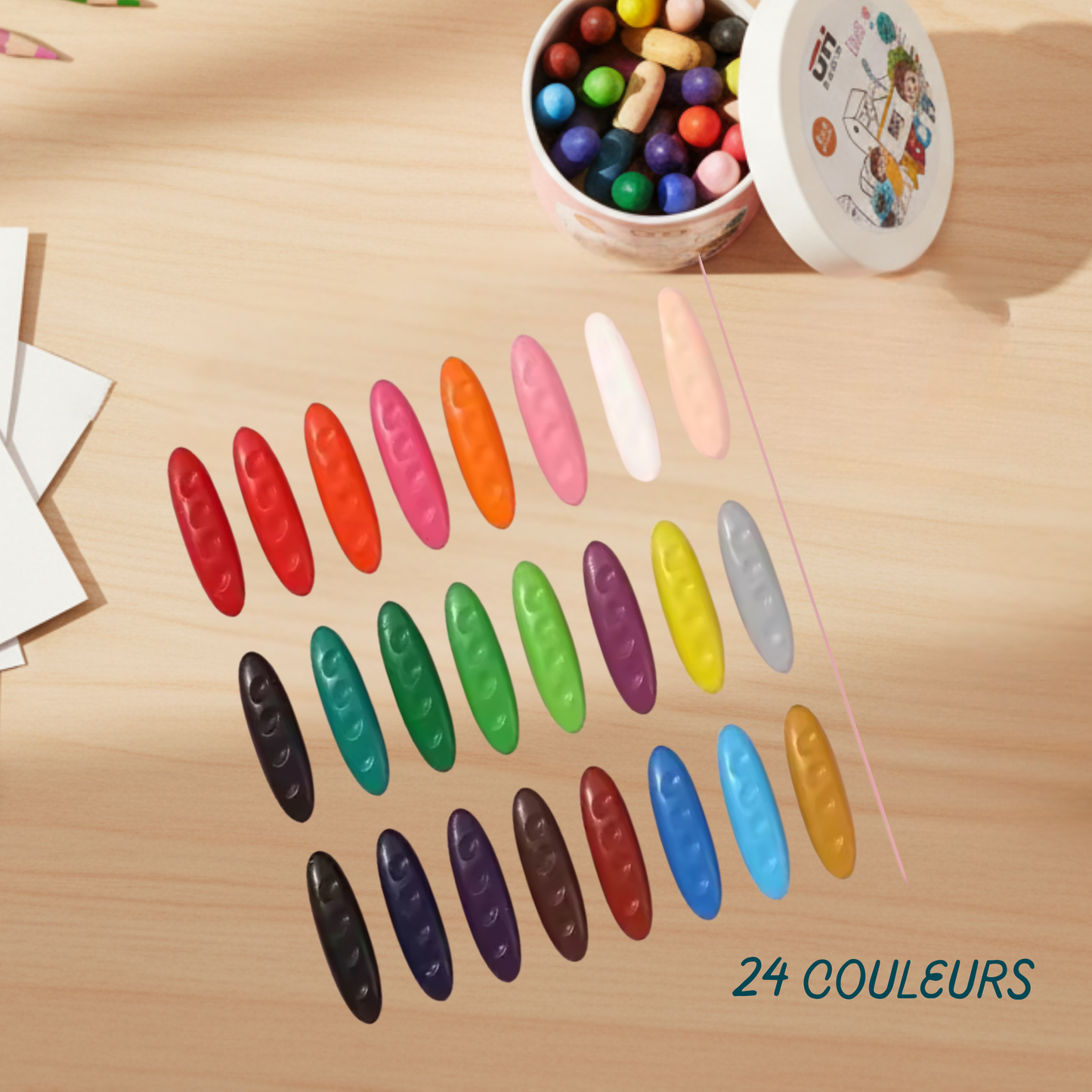 Crayons de Cire Naturelle Ergonomiques