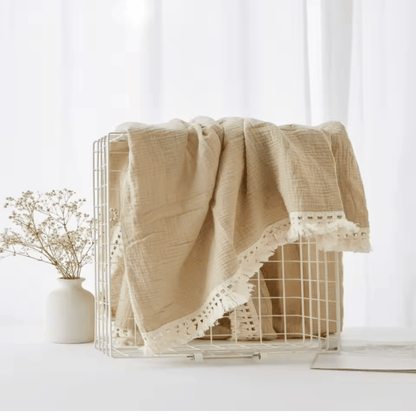 Couverture Mousseline de Coton 120x100cm/80x65cm– Collection Uni