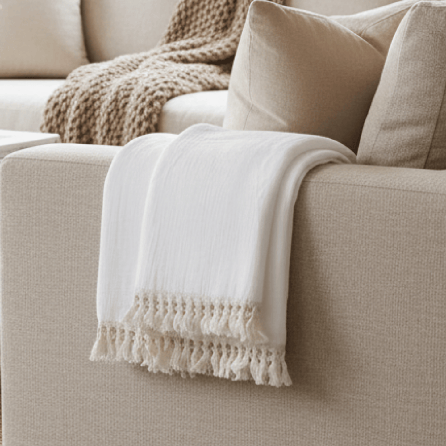 Couverture Mousseline de Coton 120x100cm/80x65cm– Collection Uni