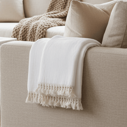Couverture Mousseline de Coton 120x100cm/80x65cm– Collection Uni