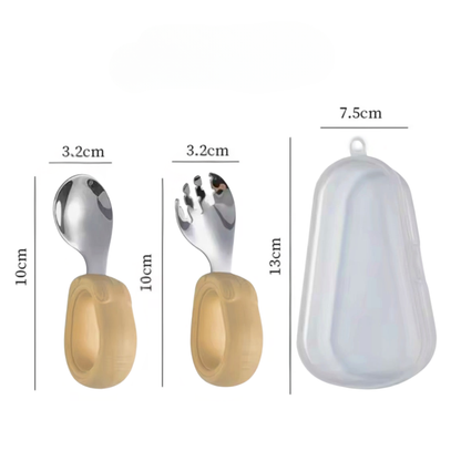Couverts d'Apprentissage pour Bébé - Kit de Voyage