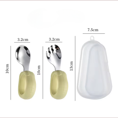Couverts d'Apprentissage pour Bébé - Kit de Voyage