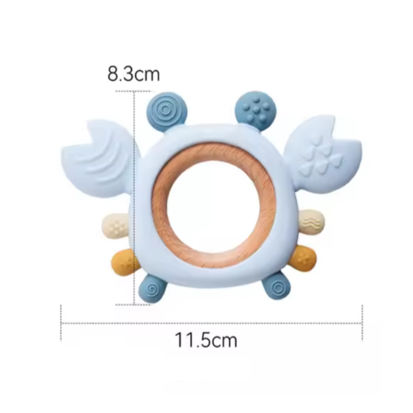 Anneau de Dentition 2-en-1 en Silicone & Bois - Crabe Malicieux