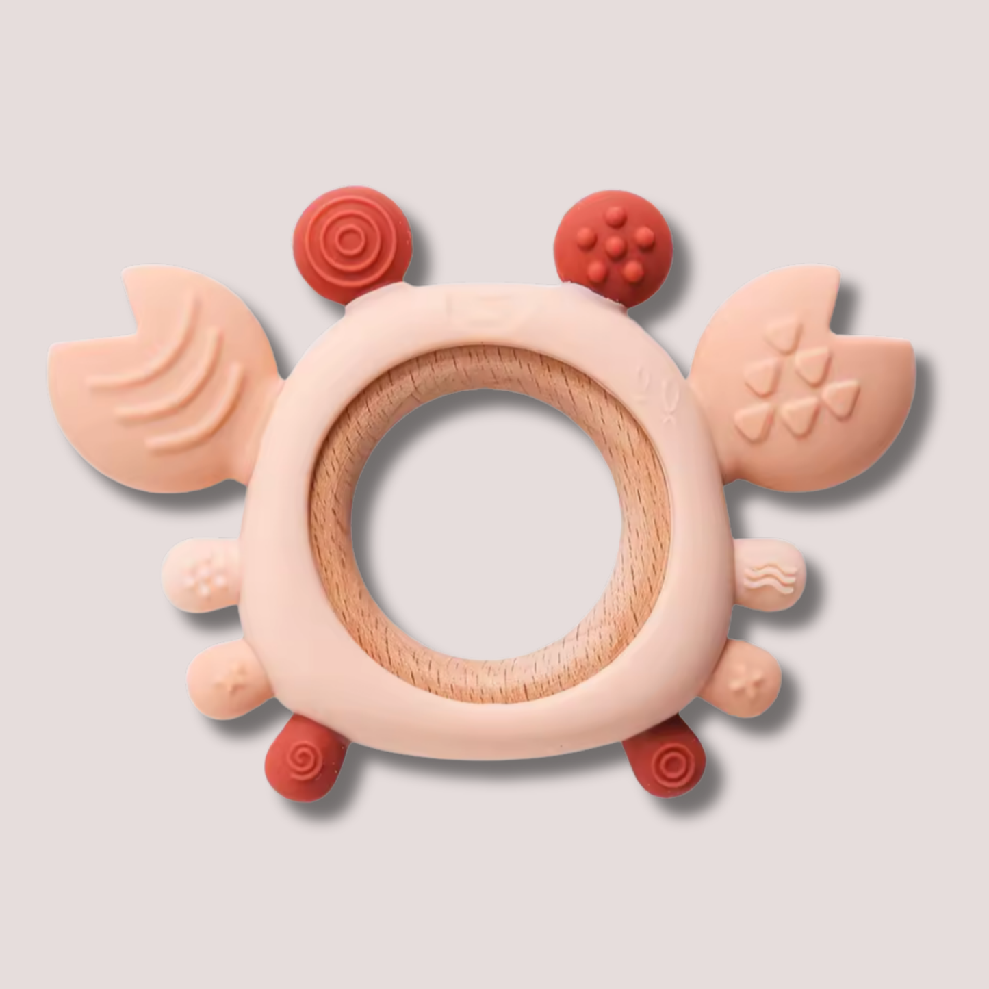 Anneau de Dentition 2-en-1 en Silicone & Bois - Crabe Malicieux