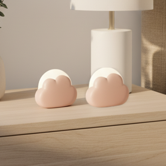 Lot de 2 Veilleuses Nuage LED - (Rose Poudré & Blanc)