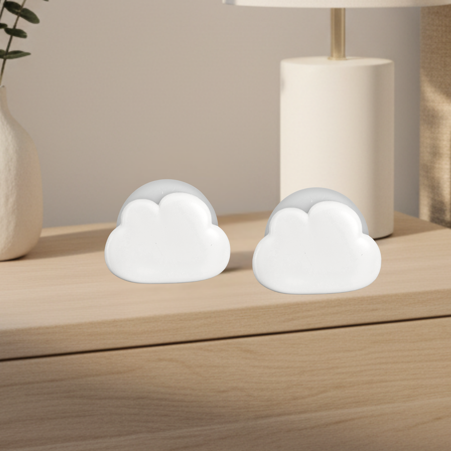 Lot de 2 Veilleuses Nuage LED - (Rose Poudré & Blanc)