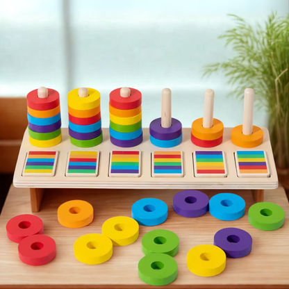 Jeu d'Éveil Arbre à Anneaux Montessori