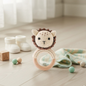 Anneaux de Dentition en Crochet & Bois Naturel