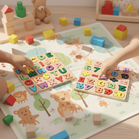 Puzzle en Bois Éducatif Chiffre - Lettres