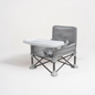 Siège d'appoint portable de couleur noire pour bébé, pliant, avec plateau de repas amovible blanc sur fond clair