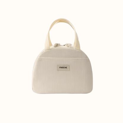 Sac repas isotherme crème pour bébé et enfant, style lunch box moderne Frische. Parfait pour garder le repas au chaud ou au frais à la crèche, à l'école ou en pique-nique.